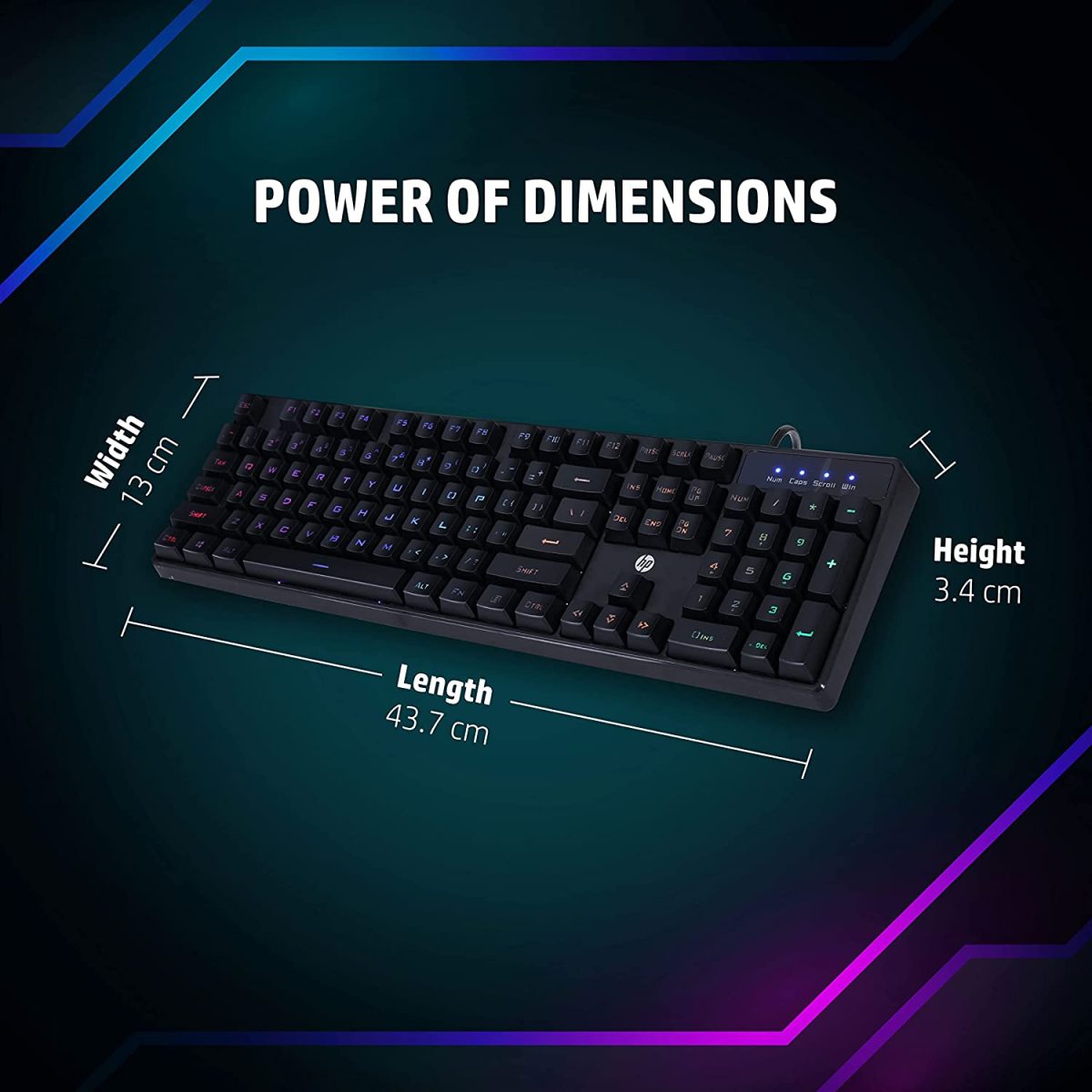 HP K300 Backlit Membrane Wired Gaming Keyboard