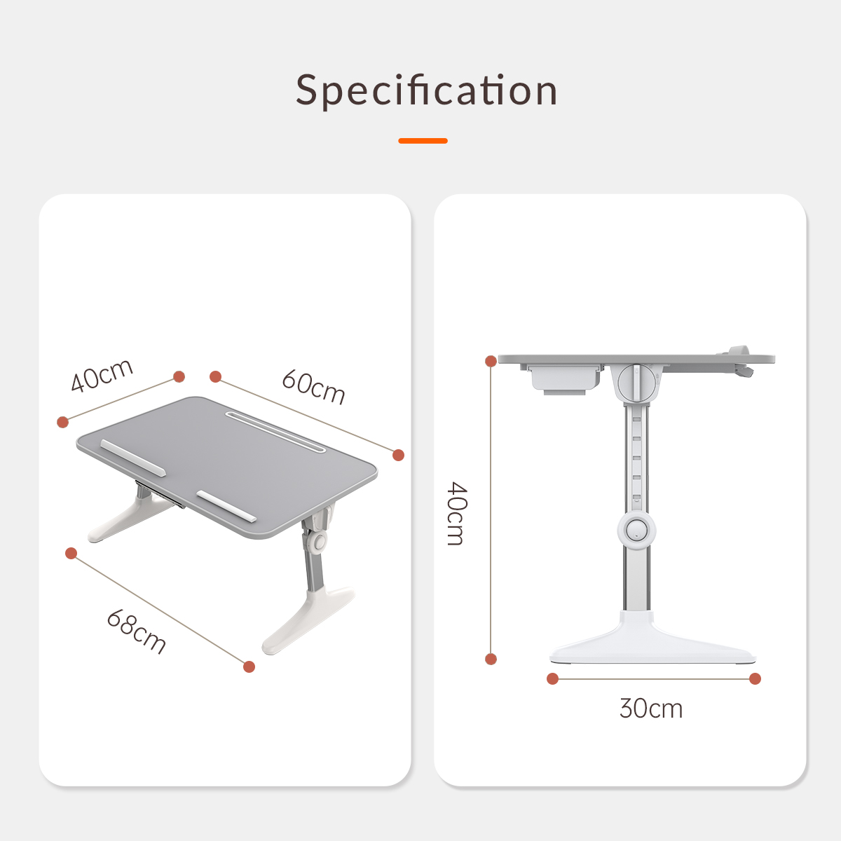 ORICO Laptop Desk for working , reading and entertaining - Large leather panel / Adjustable tilting angles and height levels - 50KG Max Tolerable Weight - ORICO-LRZ-64 - Pccircle - Amman Jordan