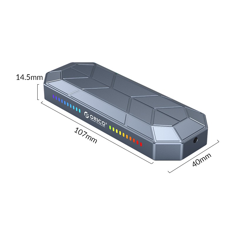 ORICO M.2 NVMe SSD RGB enclosure - anodized aluminum body - speeds up to 10Gbps - M2VG01-C3 - Pccircle - Amman Jordan