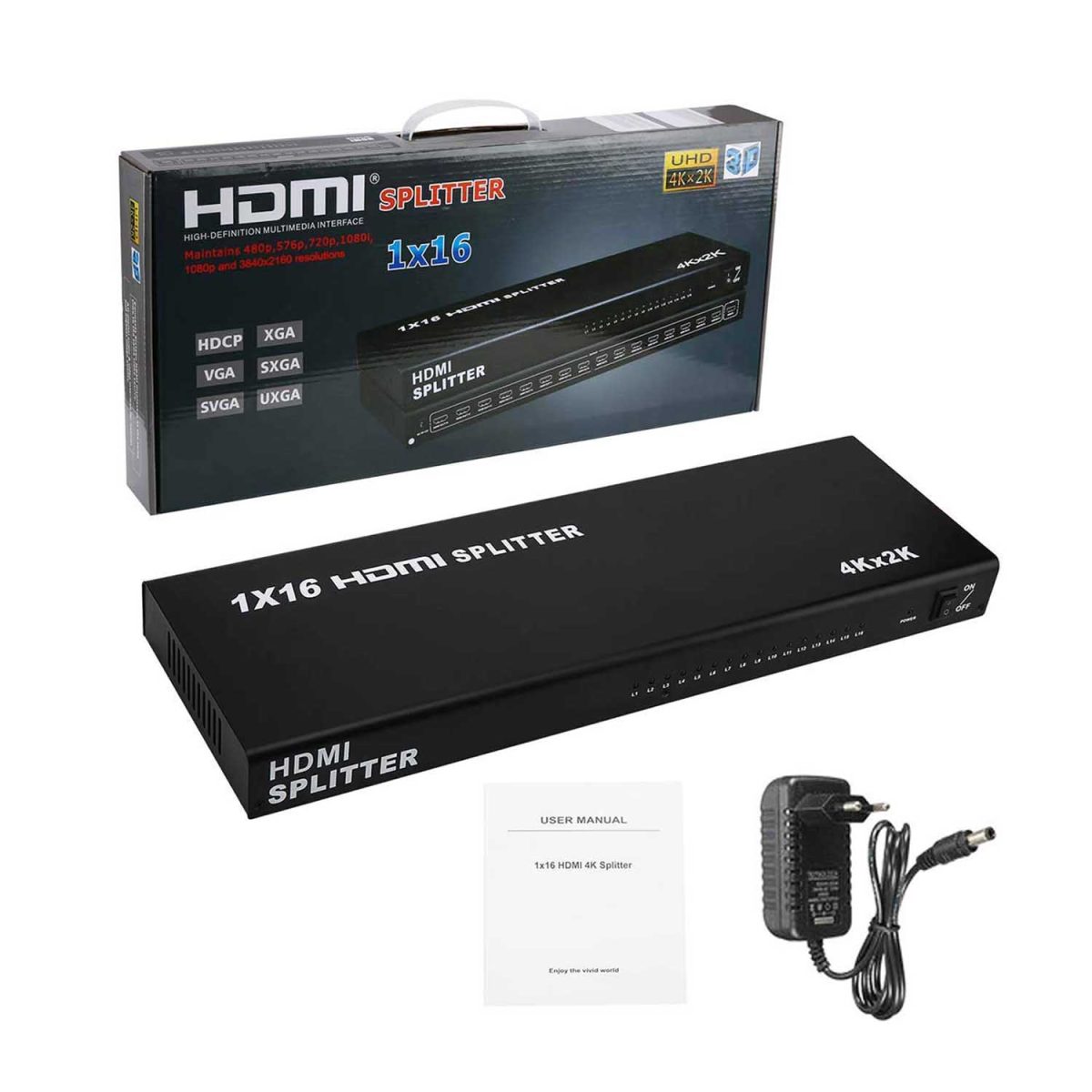 HDMI Splitter (16 Port / 2K x 4K / HDMI 1.4 / Black)