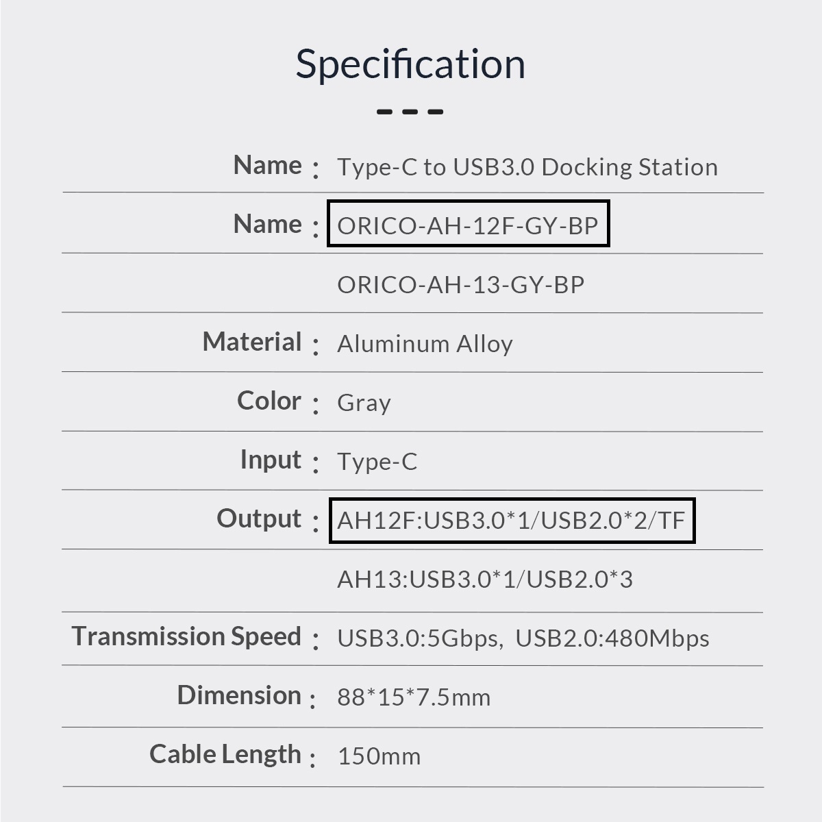 ORICO Type-C to USB3.0 HUB USB3.0*1，USB2.0*2，TF ORICO-AH-12F