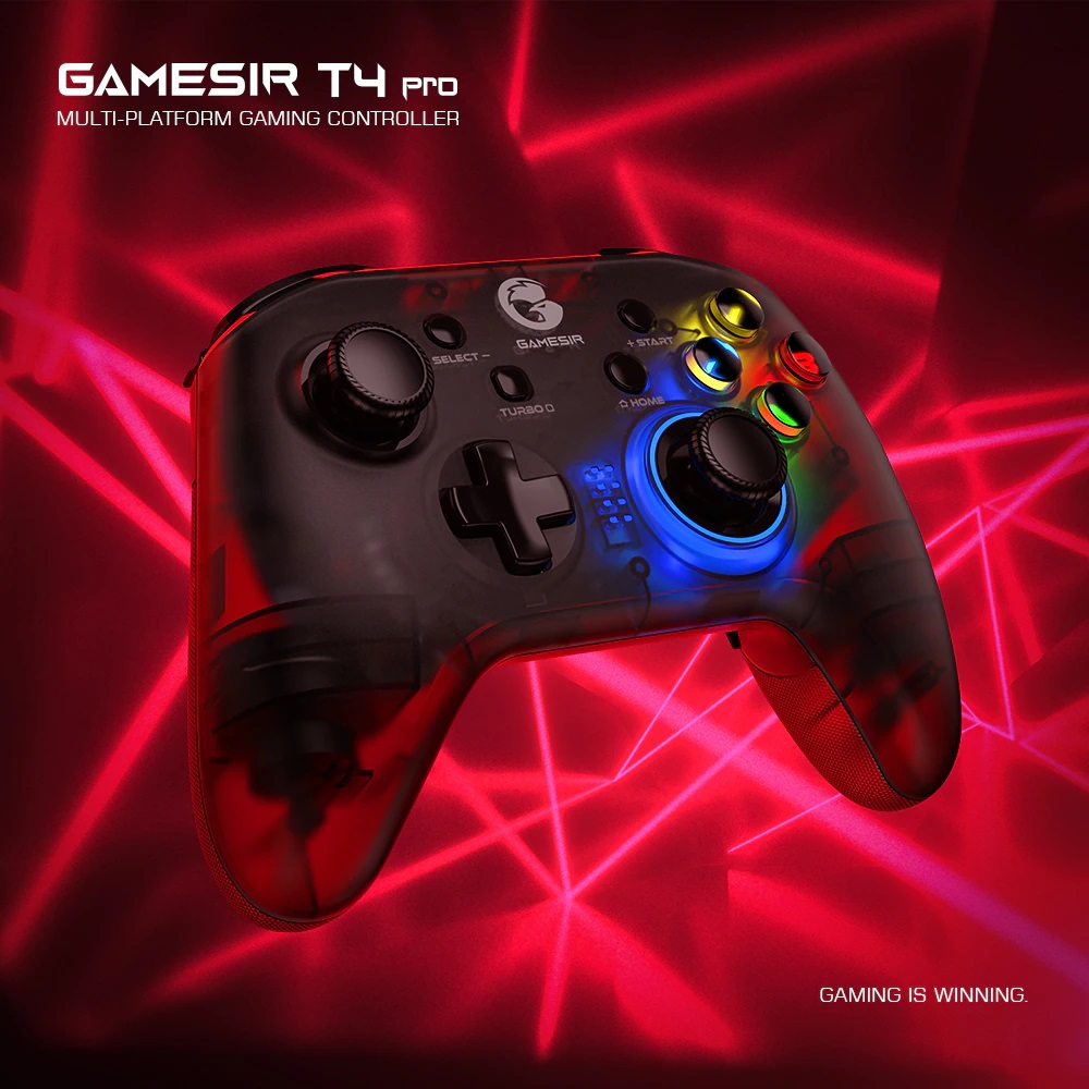 GameSir T4 Pro Multi-platform Game Controller - Wireless or Wired - Vibration Motors - Six-Axis Gyroscope - Colorful LED Backlight - Amman Jordan - Pccircle