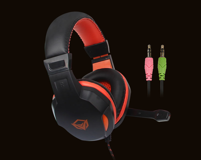 Meetion Scalable Noise-canceling Stereo Leather Wired Gaming Headset with Mic (2-Jack) [ HP010 ]
