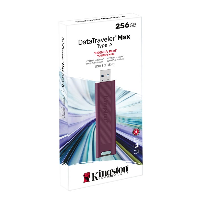 Kingston DataTraveler Max - Type-A USB 3.2 Gen 2 / 256GB storage / Up to 1,000MB per second Read / functional keyring loop - DTMAXA/256GB - Amman Jordan - Pccircle