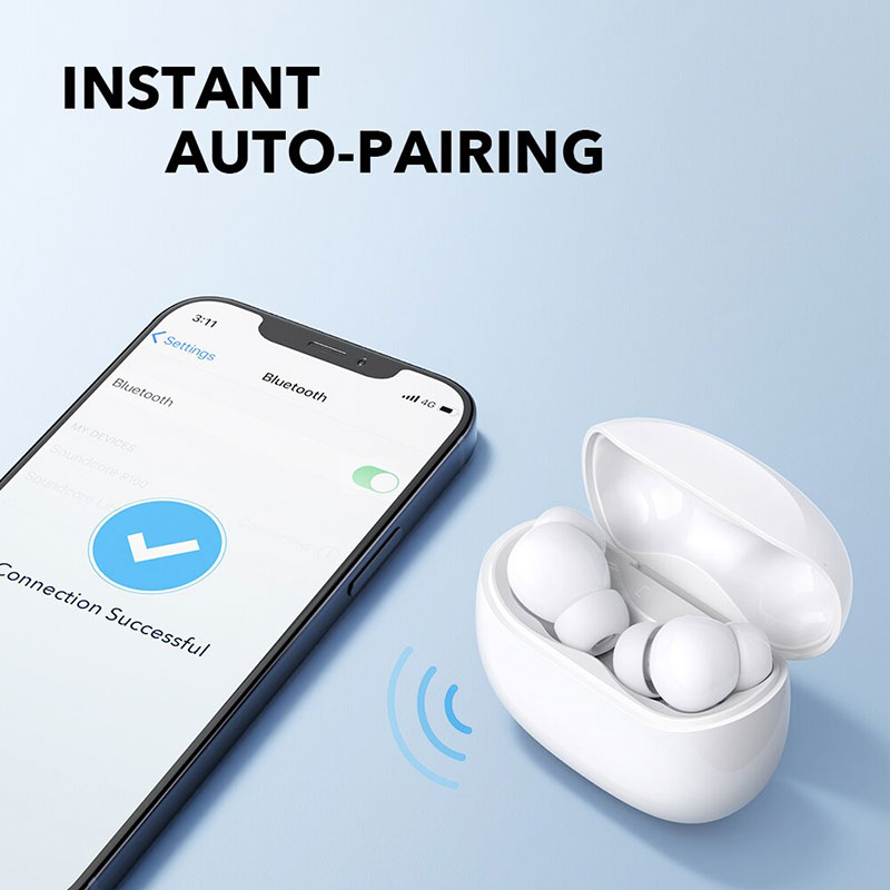 Anker Soundcore R100 True Wireless Earbuds - 25 total Hours - IPX5 Waterproof - BassUp Technology supports - White color - R100 - Amman Jordan - Pccircle
