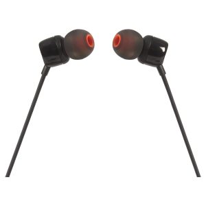 JBL Tune 110 (JBL Pure Bass sound / 1-button remote with microphone / 3.5mm AUX Cable / Black) [ JBLT110BLKAM ]