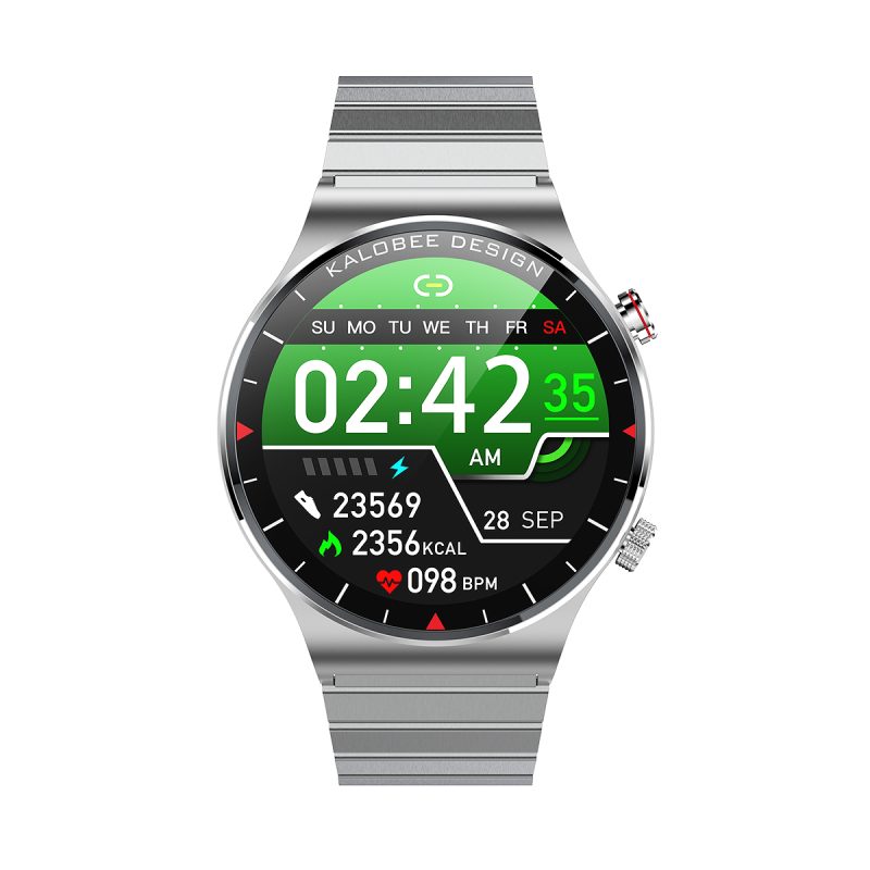 Smart watch H20 - 1.28-inch IPS - 230mAh battery-capacity - IP68 waterproof - Bluetooth 5.1 - standby up to three days - silver steel strap - Amman Jordan - Pccircle