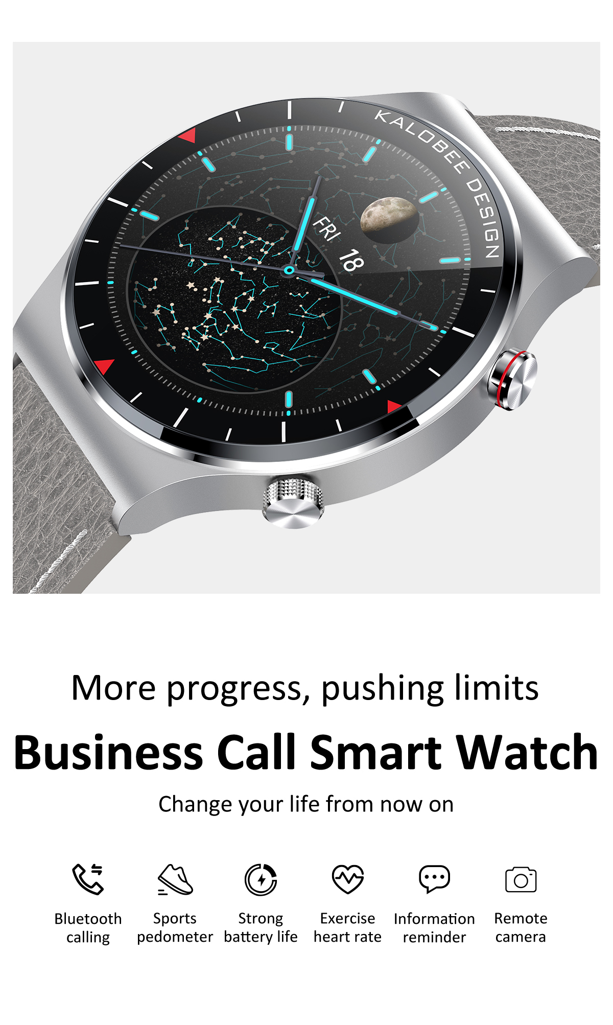 Smart watch H20 - 1.28-inch IPS - 230mAh battery-capacity - IP68 waterproof - Bluetooth 5.1 - standby up to three days - black leather strap - Amman Jordan - Pccircle