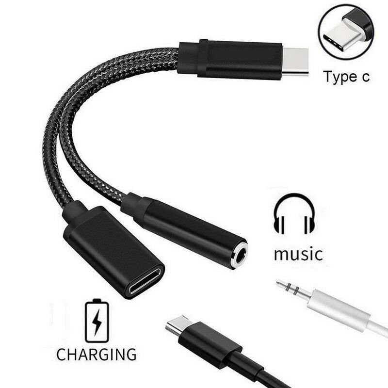 2 In 1 Usb Type C To 3.5mm Aux Adapter Headphone Adapter Usb-C Jack Audio Cable For Samsung Xiaomi Huawei
