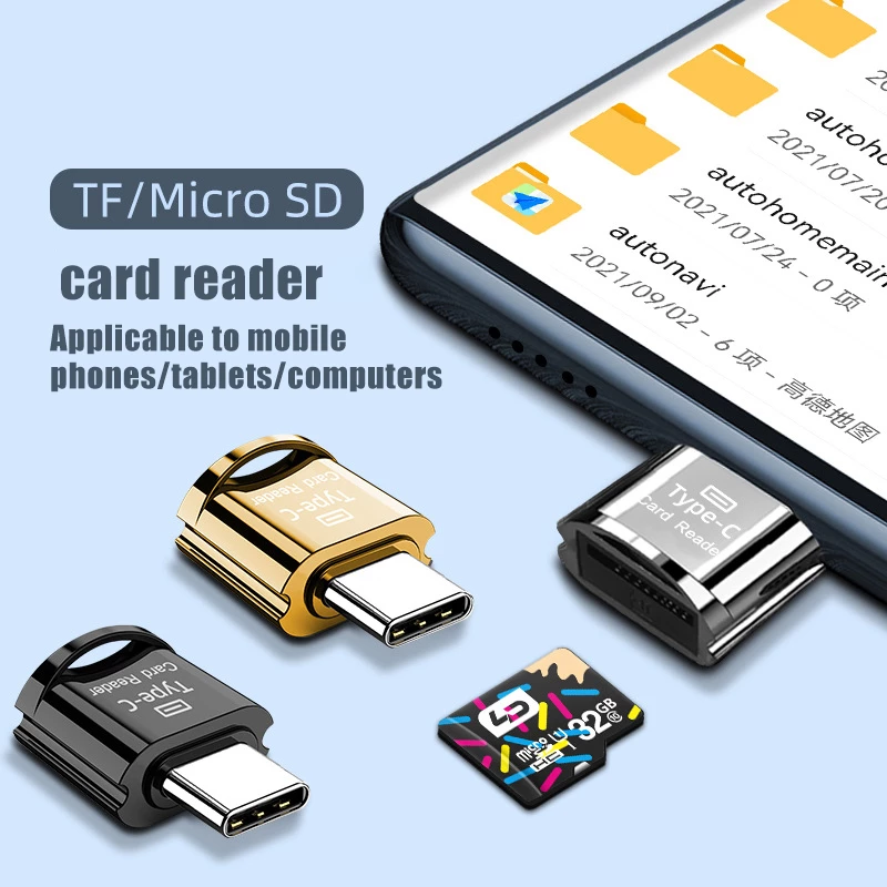 USB 3.0 High Speed OTG Type-C Card Reader USB-C TF Micro SD Adapter TF