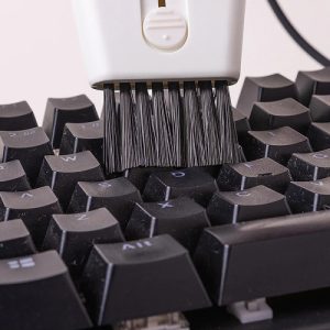 Cleaning Brush with sliding glass { removes fingerprints and smudges from screen / sweeps away dust and dirt / white color } - Image 2