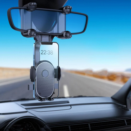 360° universal rearview mirror phone holder - suitable for 4 - 6.9 inch phones - shock and slip resistant - Amman Jordan - Pccircle