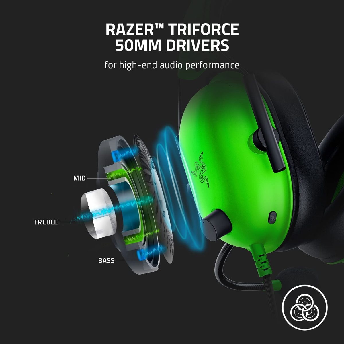 Razer-BlackShark V2 green X RZ04-03240100-R3M1