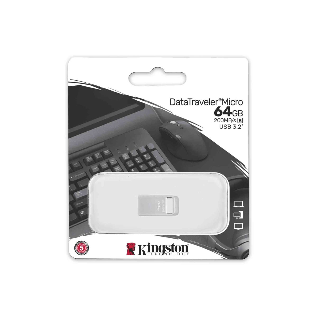 Kingston DataTraveler 64GB Micro USB Flash Drive [ DTMC3G2/64GB ]