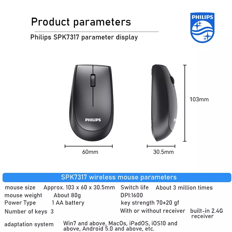 Philips Wireless Mouse SPK7317