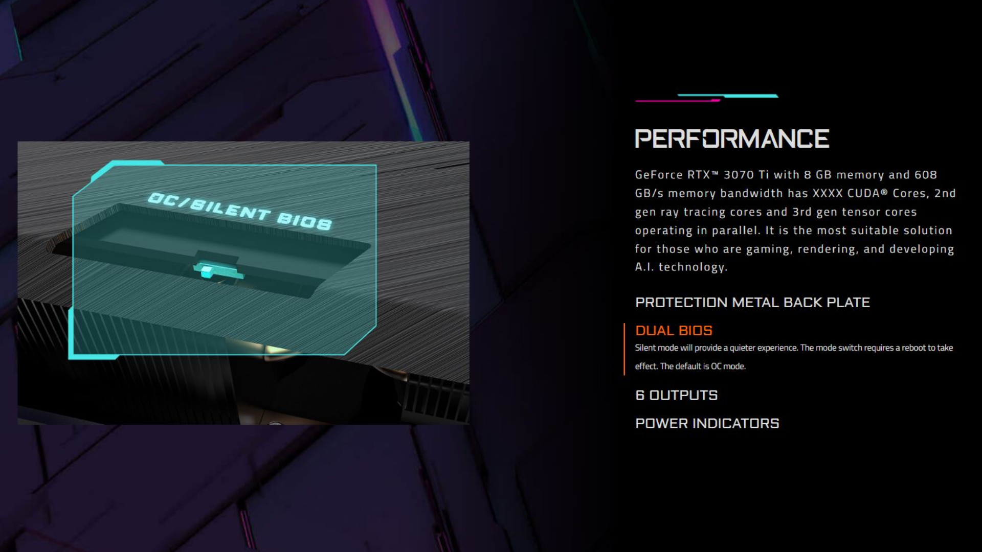 GIGABYTE Aorus RTX 3070 Ti master 8GB - 3-fans - 6144 CUDA Cores - RGB Fusion 2.0 - 8GB GDDR6X VRAM - GV-N307TAORUS M-8GD -Amman Jordan - Pccircle
