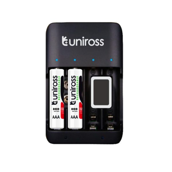 Uniross Super Compact multi battery charger with 4x AA ( 2000 mAH ) NiMH Rechargeable Batteries [ UCU004A ]