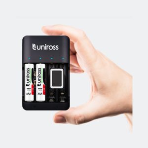 Uniross Super Compact multi battery charger with 4x AA ( 2000 mAH ) NiMH Rechargeable Batteries [ UCU004A ] - Image 2