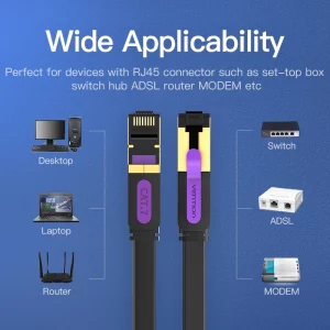 Vention Flat Cat.7 Patch Cable 10M Black - [ ICABL ] - Image 4