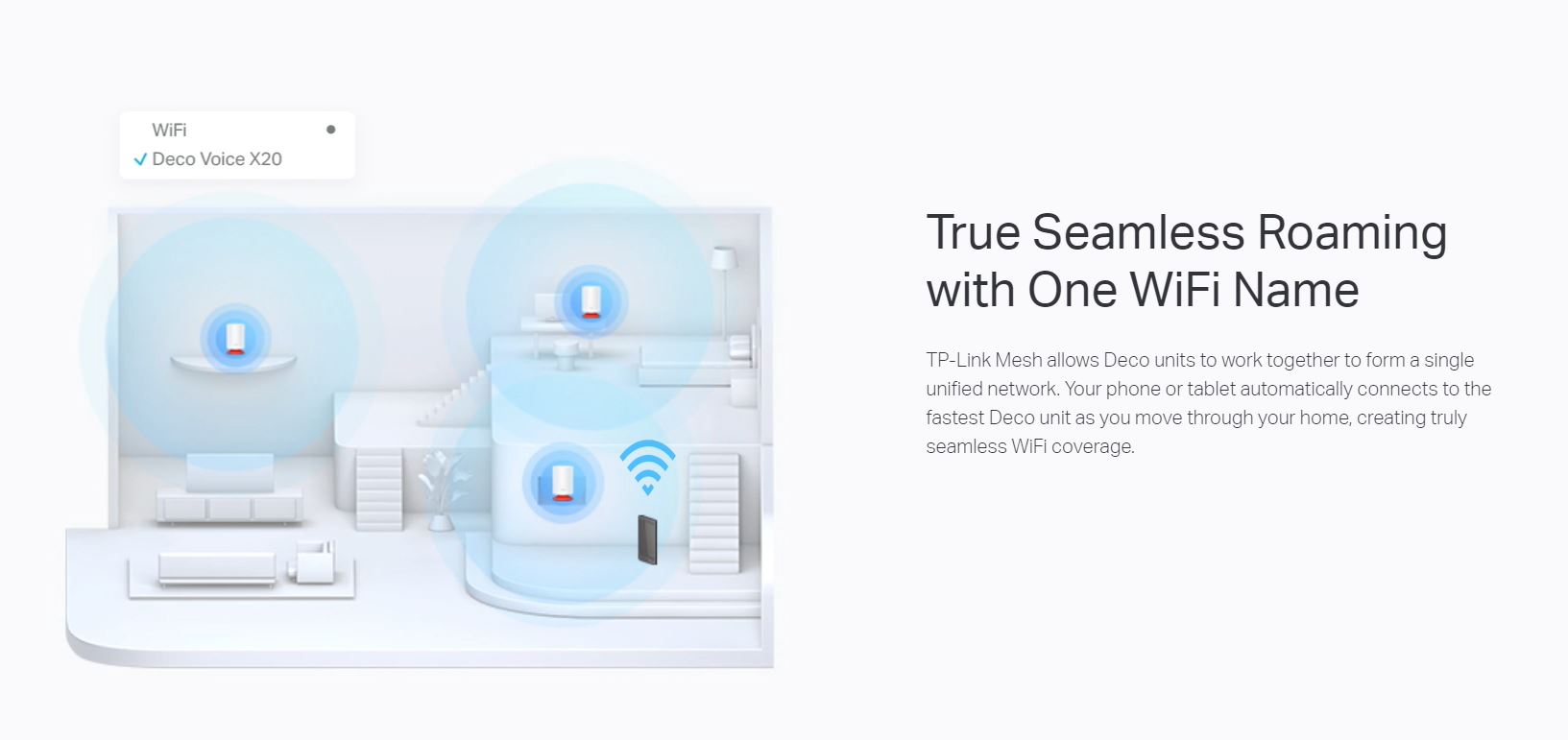 Deco Voice X20 AX1800 Mesh Wi-Fi 6 System with smart speaker - 2-pack / speed up to 1201 Mbps (5 GHz) / Coverage up to 4,000 ft² - Deco Voice X20 / 2-pack - Amman Pccircle Jordan