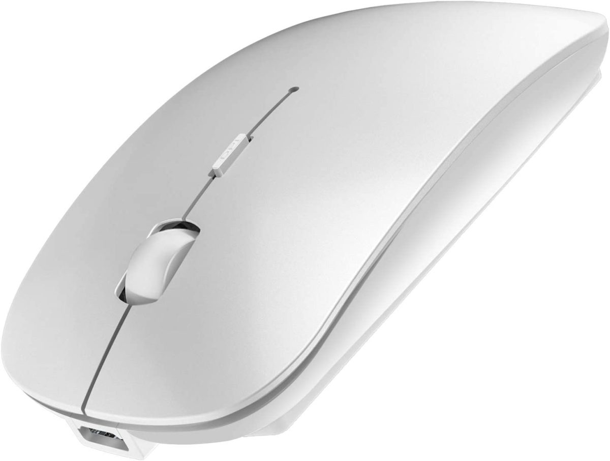 Mouse Wireless || Bluetooth || Dual Mode Slim || Rechargeable || Silent || 3 Adjustable DPI || Black || White
