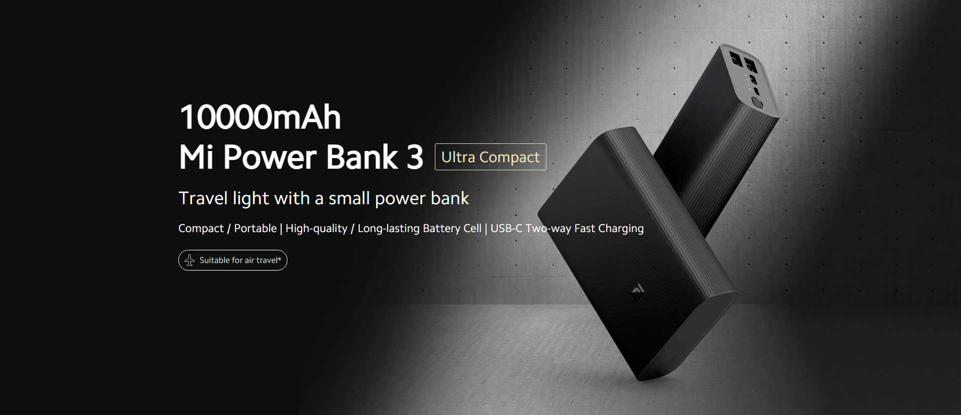 Xiaomi10000mAh Mi Power Bank 3 Ultra Compact [ BHR4412GL ]