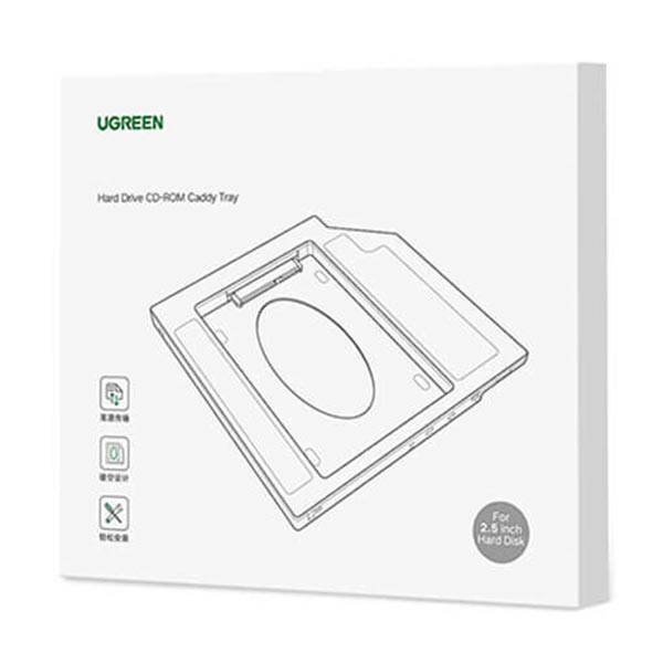 Ugreen hard drive CD-ROM CADDY tray - 9.5mm CD-ROM thickness - 70657
