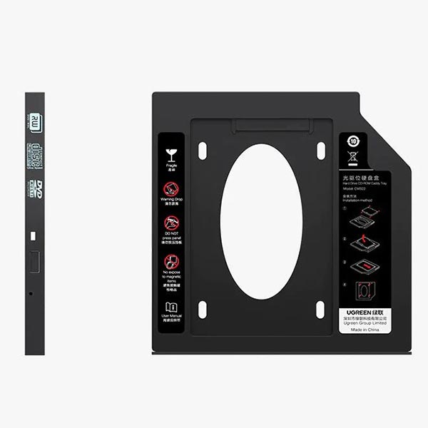 Ugreen hard drive CD-ROM CADDY tray - 9.5mm CD-ROM thickness - 70657