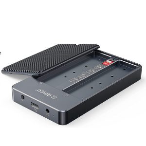 Orico Dual-Bay m.2 NGFF Sata SSD Enclosure Aluminum alloy [ ORICO-M2N210-RC3-GY-BP ] - Image 3