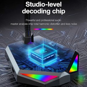 USB desktop microphone { RGB light / 3-USB HUB / 3.5mm AUX output port } H1 - Image 7