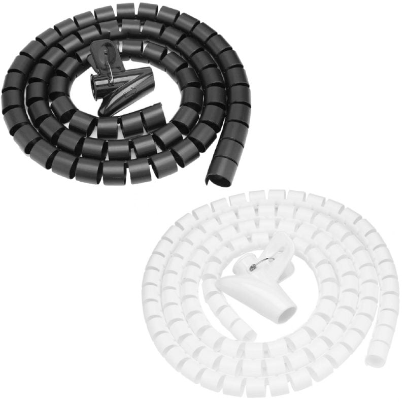 Cable Organizer Black 28mm Flexible - black and white