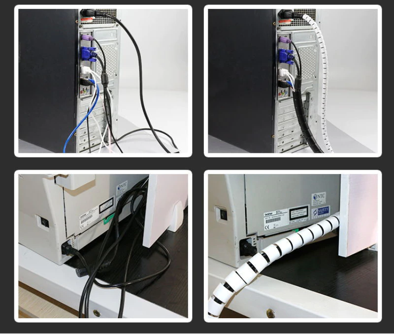 Cables Organizer Black Flexible