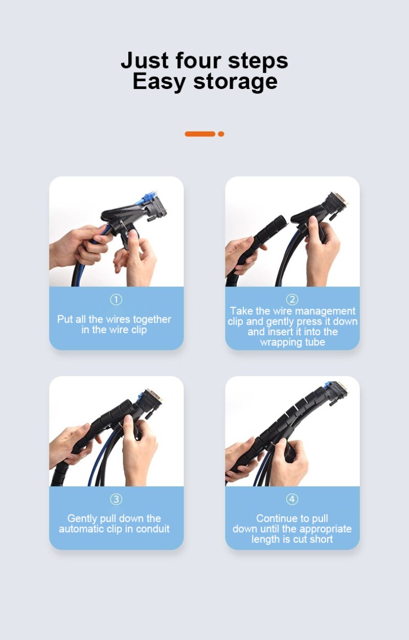 Cables Organizer Black Flexible