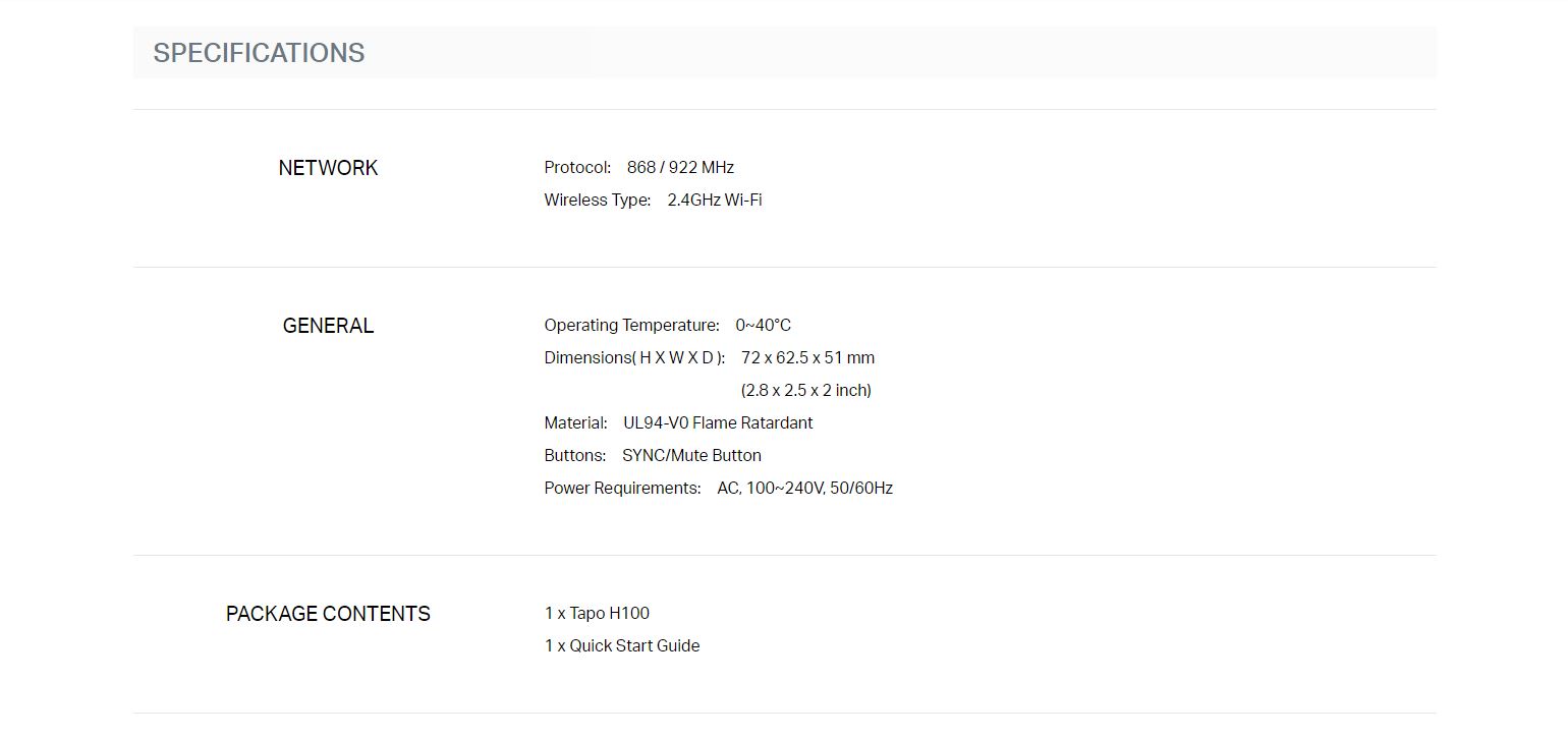 tp link tapo Smart Hub with Chime [ Tapo H100 ]