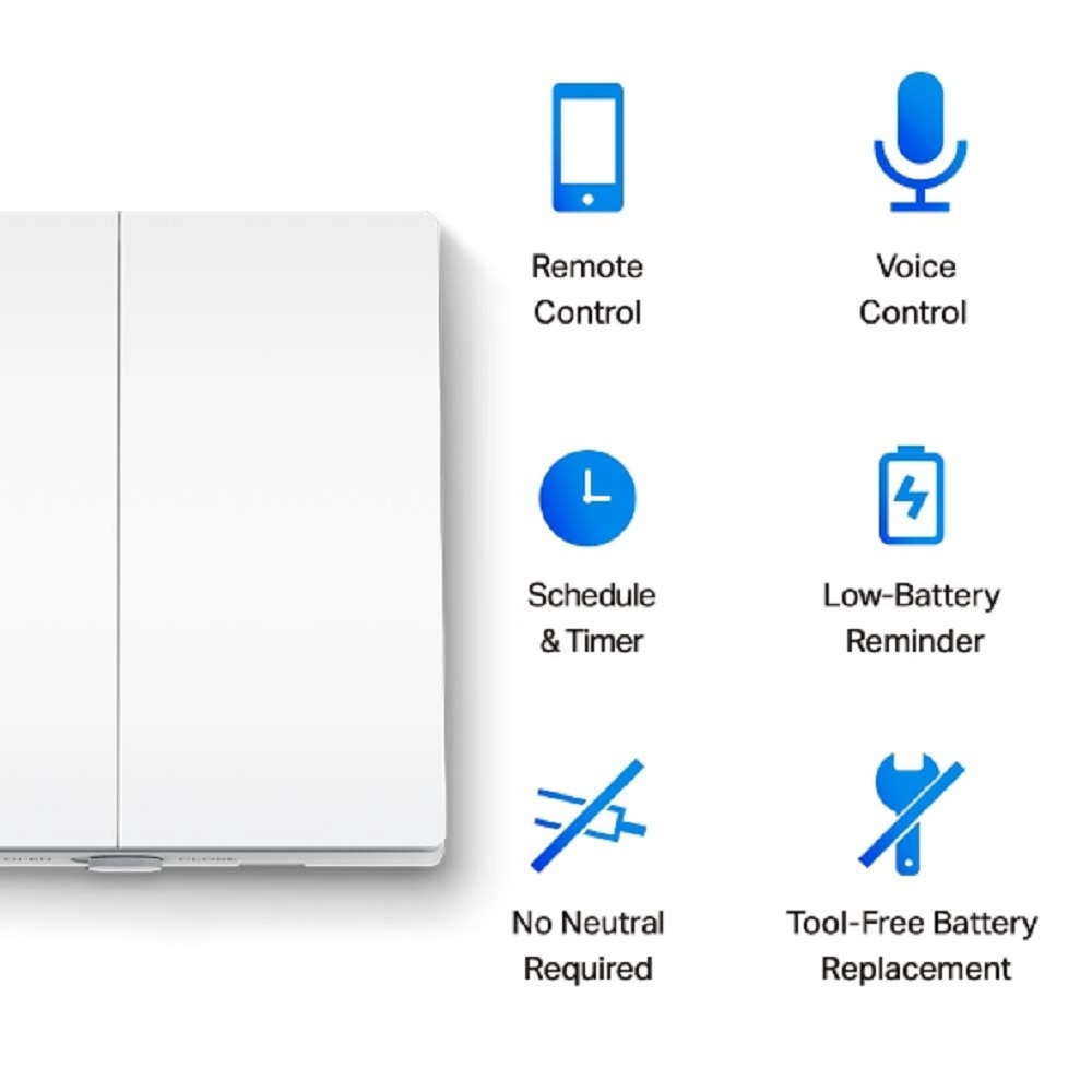TP-Link Tapo Smart Light Switch 2 Gang 1 Way Tapo S220