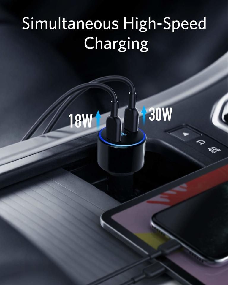 Anker PowerDrive+ III Duo Car Charger (48W / 2 USB-C PowerIQ 3.0 / Black) [ A2725H11 ]