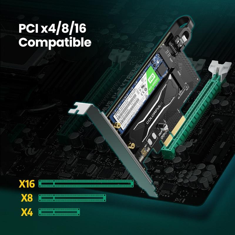 UGREEN M.2 NVMe + M.2 SATA to PCI-E 3.0 X 4 - PCI express card [ 70504 ]