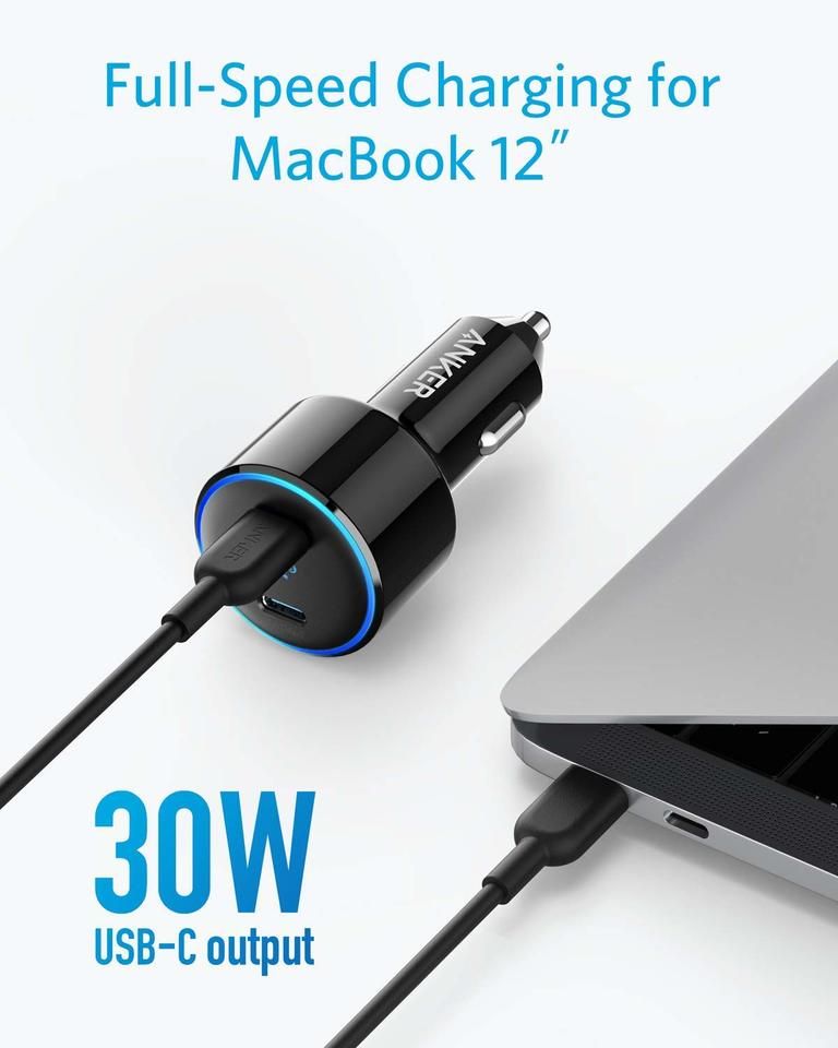 Anker PowerDrive+ III Duo Car Charger (48W / 2 USB-C PowerIQ 3.0 / Black) [ A2725H11 ]