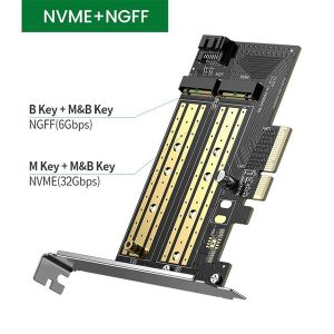 UGREEN M.2 NVMe + M.2 SATA to PCI-E 3.0 X 4 - PCI express card [ 70504 ]