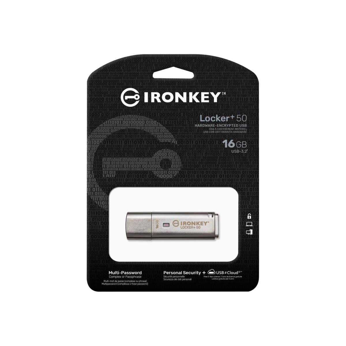 Kingston IronKey  Locker+ 50 Encrypted USB  IKLP50/16GB 