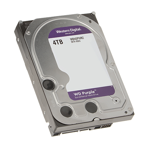 WD Purple Surveillance Hard Drive { 4TB capacity / 3.5 Inch Form Factor / Supports up to 64 cameras } WD42PURZ