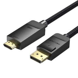 Vention Cotton Braided 4k DP to HDMI Black - HFKBG