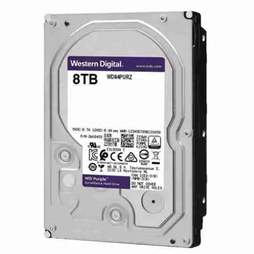 WD 8TB Purple Surveillance Hard Drive (3.5" form / SATA / 128MB Cache) (WD84PURZ)