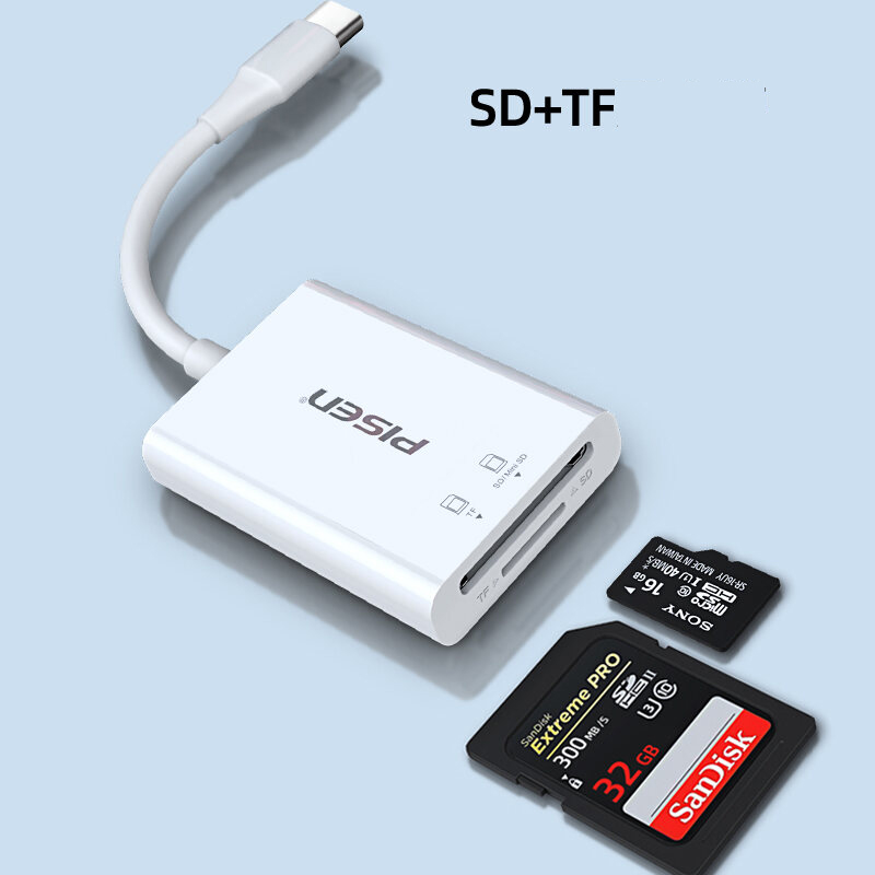 Pisen Type-C 3.0 Multi-Drive Card Reader for Micro SD and SD card - TS-E135 