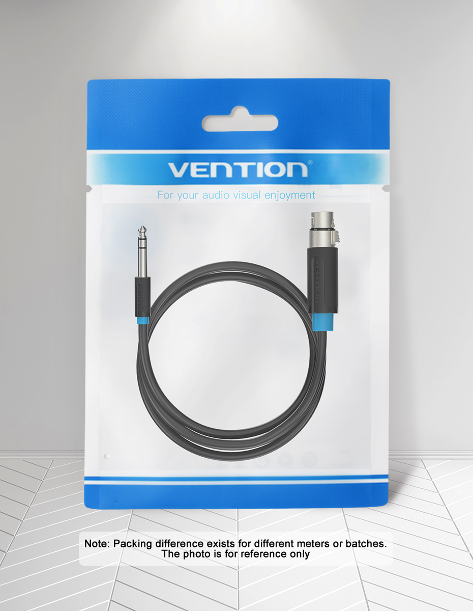 Vention 6.5mm TRS Male to XLR Female Audio Cable 3m Black [ BBEBI ]