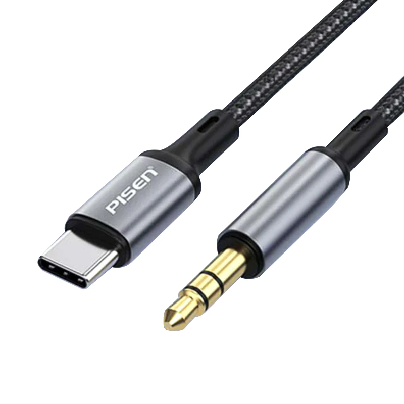 PISEN  Aluminum Alloy Braided Audio Cable Type-C to AUX 3.5mm 1m – LH-YP02-1000