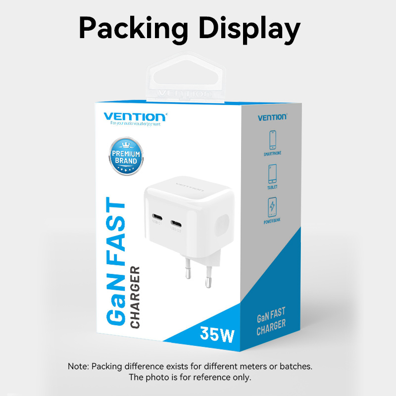 Vention GaN FAST Charger (2 x Port Type-C Each Port Support 35W) [ FBPW0-EU ]