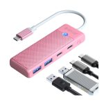 Orico Type-C HUB PW Series to (USB 3.0 + TYPE-C PD / Pink) [ PAPW2AC-C3 ]