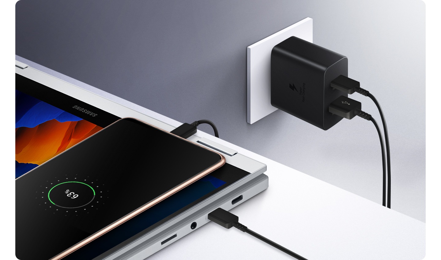 Samsung 35-Watt PD Duo (Type-C + Type-A) Wall Charger Black [ EP-TA220NBEGWW ]