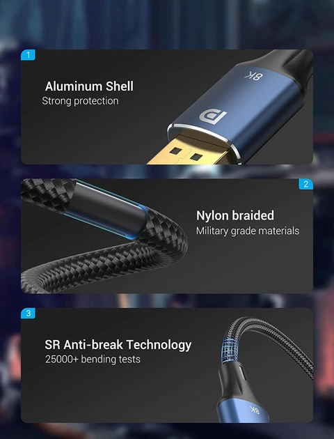 Vention Braided DP  Cable 8k - HCELI